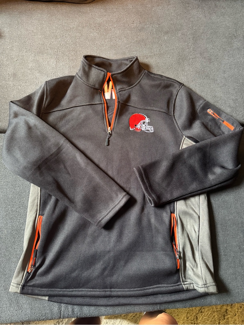 NFL Cleveland Browns Black & Orange Quarter-Zip Pullover